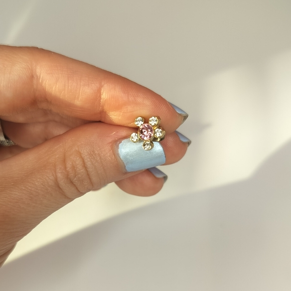 Flower and bow post earrings- set of 3 - Picture 3 of 4